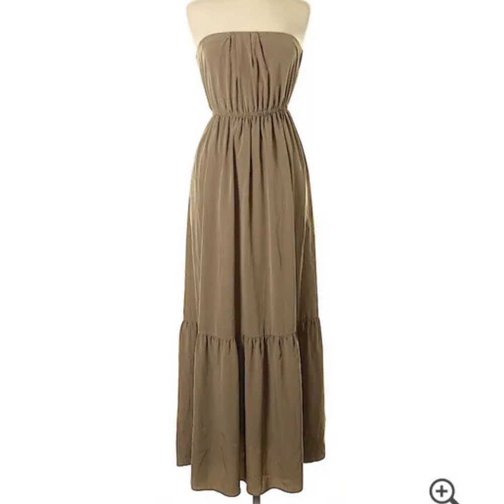 beautiful club monaco khaki strapless dress 00
